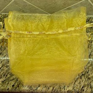 45pcs Gold Organza Drawstring 3D Bags for Wedding & Party